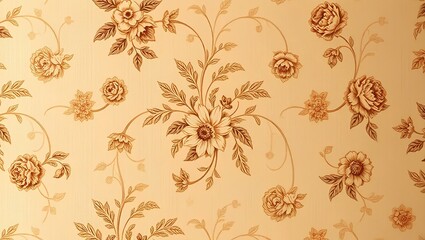 Timeless Elegance 18th Century Vintage Floral Wallpaper Pattern Infused with Linoleum Texture, Evoking Nostalgia and Sophistication in Decorative Wall Paint	