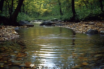 Fototapeta premium Mirror River A river whose water is so transparent and mirror-like that it reveals even the smallest details of its surroundings