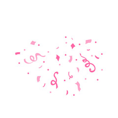 Pink Confetti. Vector Valentine Illustration of Falling Confetti
