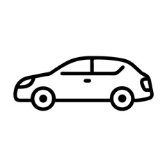 Obraz premium Simple outline of a car illustration against a white background - 