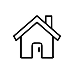 Simple house icon in black outline style on white background  