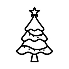Christmas tree illustration with ornaments and star  