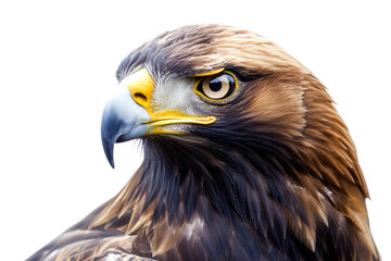 Naklejka premium Golden eagle portrait close up on transparent background