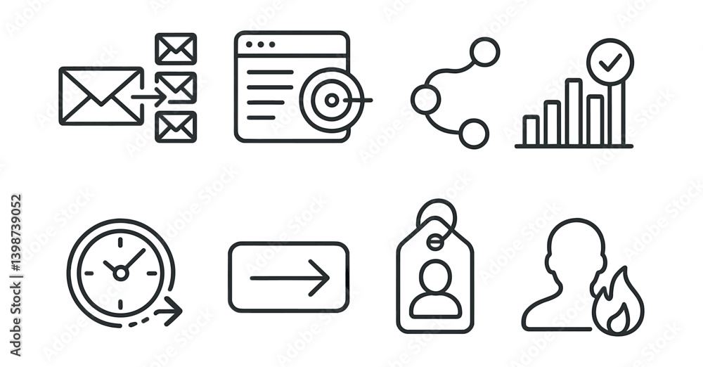 Poster set of icons for a computer screen