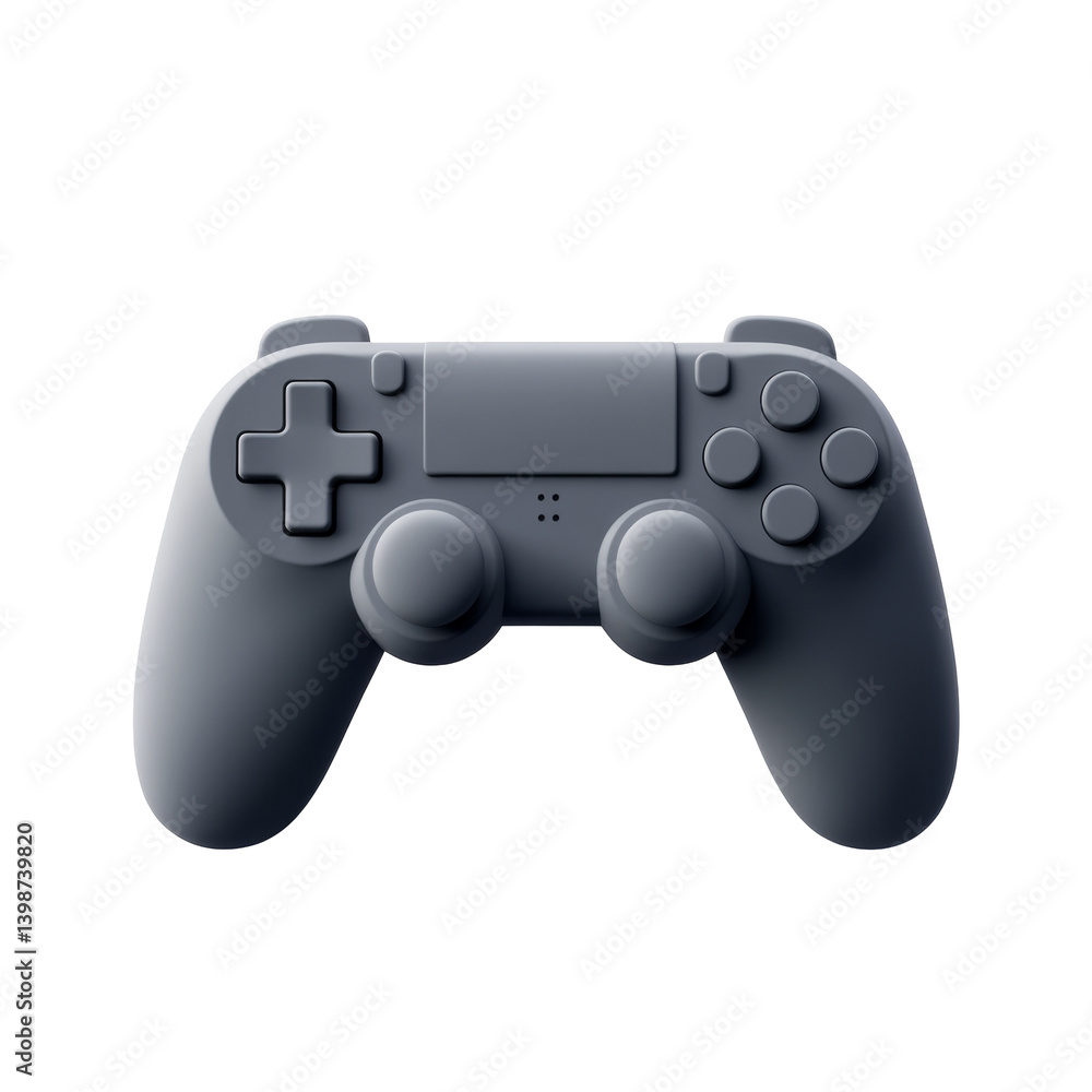 Poster modern black game controller with dual joysticks and multiple buttons for gaming consoles