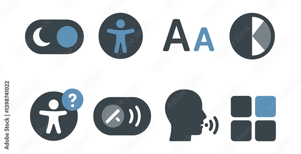 Poster set of icons for a computer program