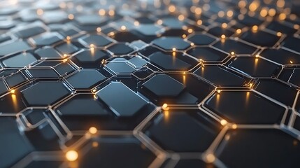 A detailed view of futuristic geometric honeycomb network