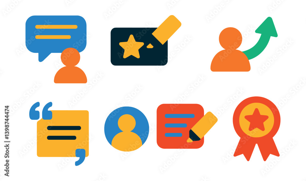 Poster set of icons for a computer program