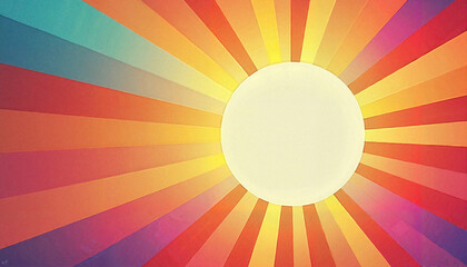 Bright sunburst design with circular blank center for promotions, vibrant event