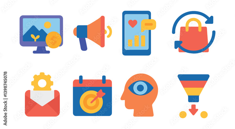 Aufkleber set of icons for a computer program