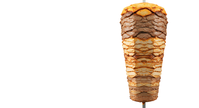 Deliciously crafted cone of spiced meat with fresh garnishes prepared for a culinary delight