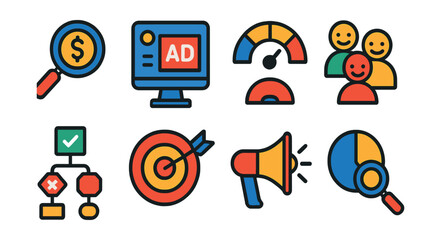 Fototapeta premium Set of icons for a computer program