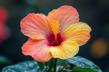 Beautiful hibiscus flower in vibrant colors