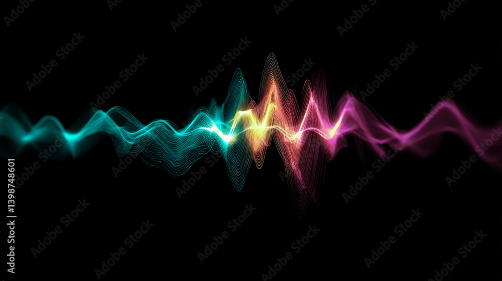 Poster Vibrant waveform analyzer displayed in experimental design without background elements