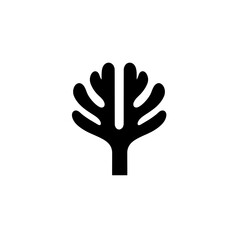 Fototapeta premium Minimalistic black tree logo design with sleek lines and modern aesthetics for branding and artistic expression