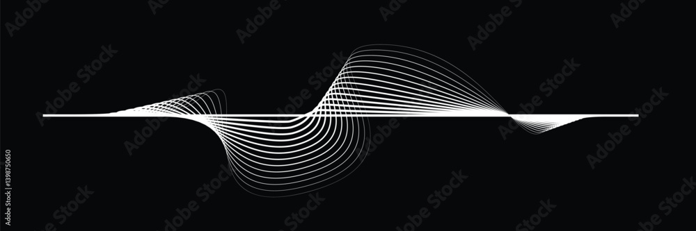 Poster digital sound equalizer . audio signal frequency signal . abstract flow linear fluid wavy shape . ac