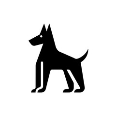 Minimalist black dog logo icon representing loyalty and companionship in a modern design