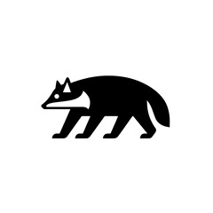 Fototapeta premium Black minimalistic fox logo design showcasing simplicity and elegance in modern graphic art, perfect for branding purposes