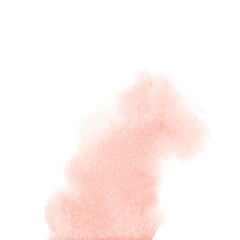Fototapeta premium Watercolor spots of peach and terracotta color. Abstract background of paints. Painted template of blurred drops. Drawing on canvas. Clipart for greeting card, label, wedding invitation