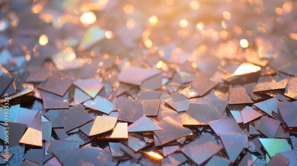 Poster iridescent metallic squares abstract shimmering texture background