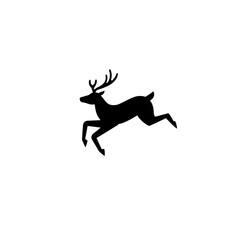 Fototapeta premium Minimalist logo of a leaping deer designed for modern branding and artistic representation