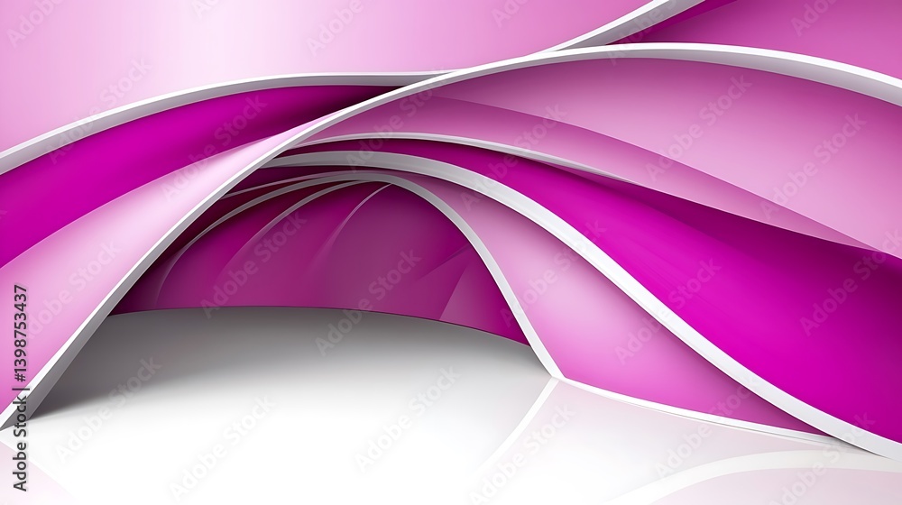 Poster abstract artistic design with elegant flowing curves and soft shadows