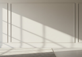 Fototapeta premium White wall interior background with light and shadow stock photo art