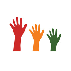 Juneteenth Independence Day. Hands for day of freedom and emancipation