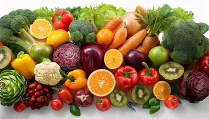 frutas e verduras no fundo transparente