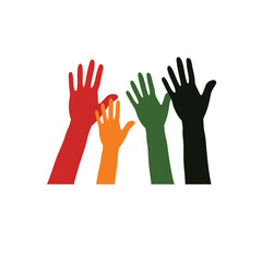 Juneteenth Independence Day. Hands for day of freedom and emancipation