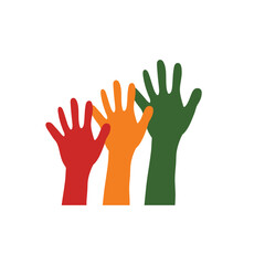 Obraz premium Juneteenth Independence Day. Hands for day of freedom and emancipation