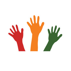 Juneteenth Independence Day. Hands for day of freedom and emancipation