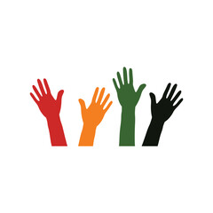 Juneteenth Independence Day. Hands for day of freedom and emancipation