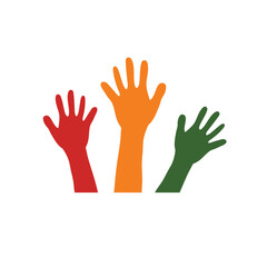 Juneteenth Independence Day. Hands for day of freedom and emancipation