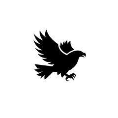 Obraz premium Minimalist black hawk logo design showcasing elegance and simplicity for branding and graphic use
