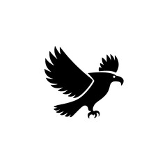 Obraz premium Stylized black hawk logo in minimalistic design highlighting elegance and strength