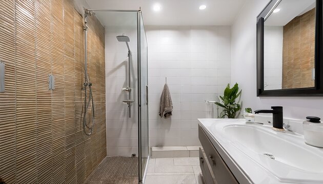 explore a pristine accessible bathroom design featuring clean white tiles a seamless walk in shower with grab bars and soft inviting towels discover modern accessibility solutions with this