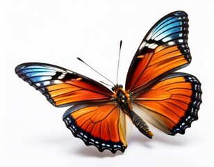 Fototapeta premium butterfly flying isolated on white background beautiful butterfly caught in flight isolated on white background