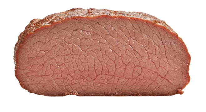 Freshly sliced cooked meat close up rich color and texture focus for culinary presentations