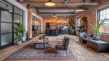 Industrial Chic Office Lounge Design of excellence in splendor beyond compare with grace in style