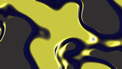 Abstract Liquid Art with Neon Yellow and Dark Blue Swirls