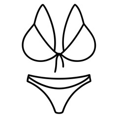 vector illustration of a black and white bikini
