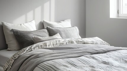 Serene Grey Bedroom Linen Bedding Set of excellence in splendor beyond compare with grace in style
