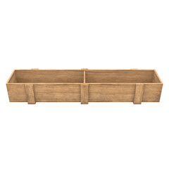 Wooden Trough, 3d illustration isolated on white background
