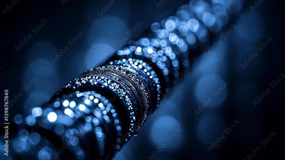 Poster close up photograph of a textured object with small circular lights