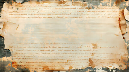 A vintage handwritten document with faded ink and paper, suggesting historical significance. Faded Manuscript. Illustration