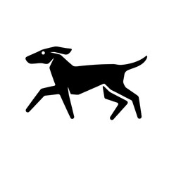 Fototapeta premium Iconic minimalistic dog logo in black and white designed with sleek vector lines for modern branding purposes