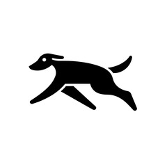 Minimalist black dog silhouette logo design suitable for various branding purposes and digital applications in modern aesthetics