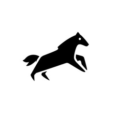 Fototapeta premium Minimalist black and white horse logo design showcasing dynamic movement and elegance in a modern vector style