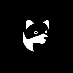 Obraz premium Creative minimalistic logo design featuring a black and white animal head silhouette in vector format suitable for various branding needs